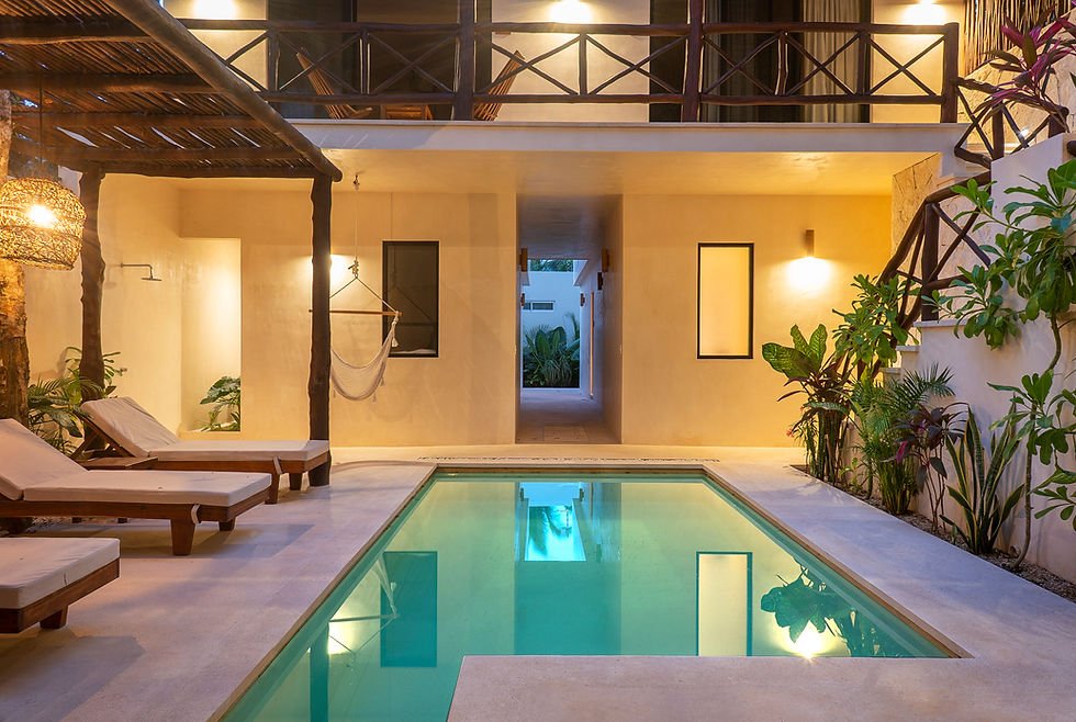 Lush Garden and Pool Casa Yaakun Tulum La Veleta